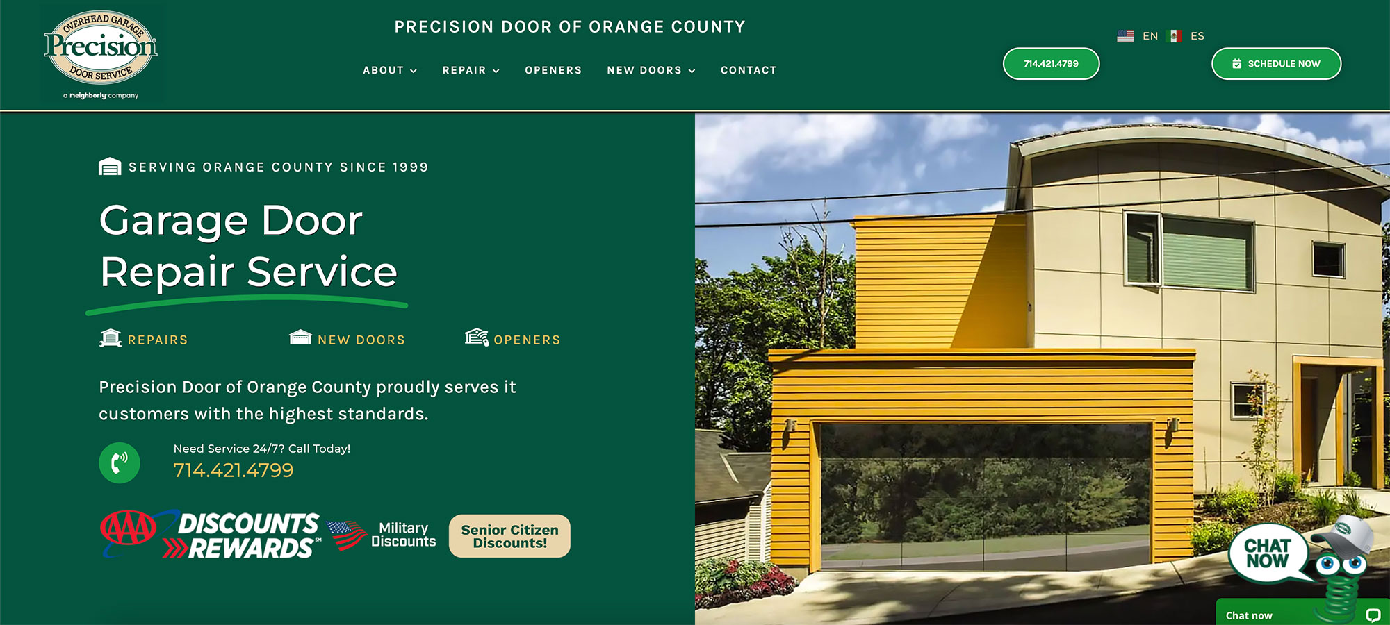 Web-Design-Portfolio-Precision-Garage-Door-Hero