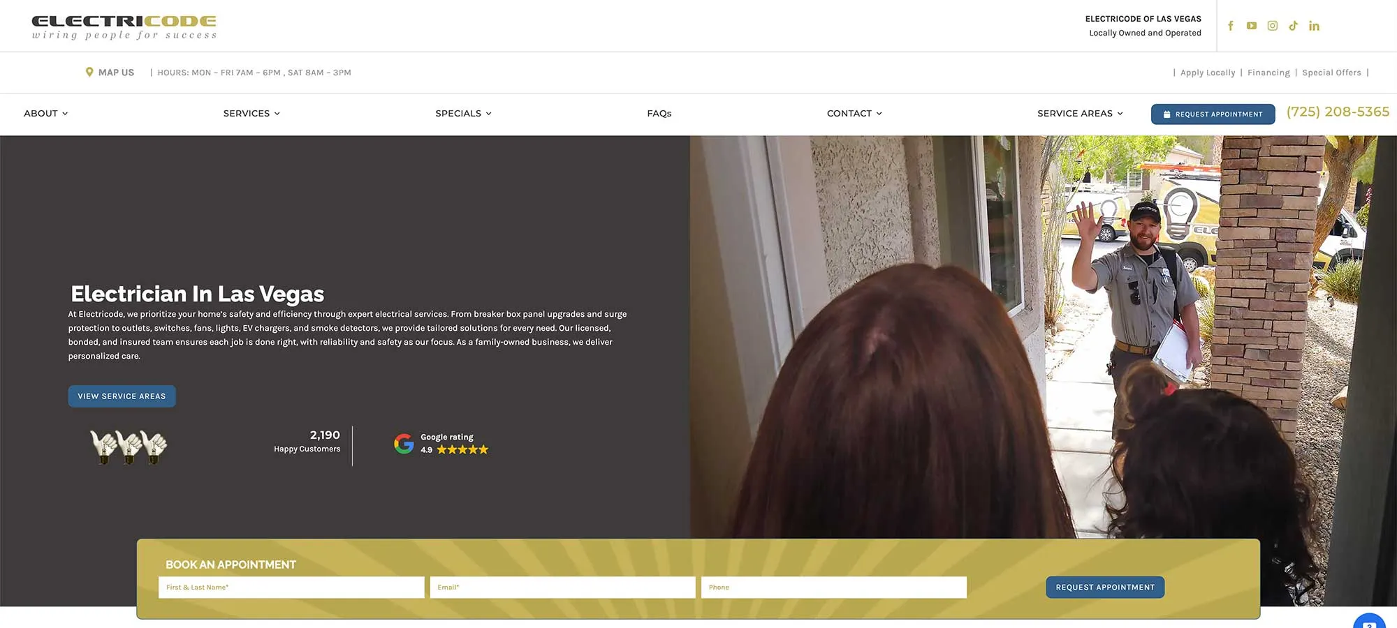 Electricode Website Redesign | Custom Design & Google Reviews Integration