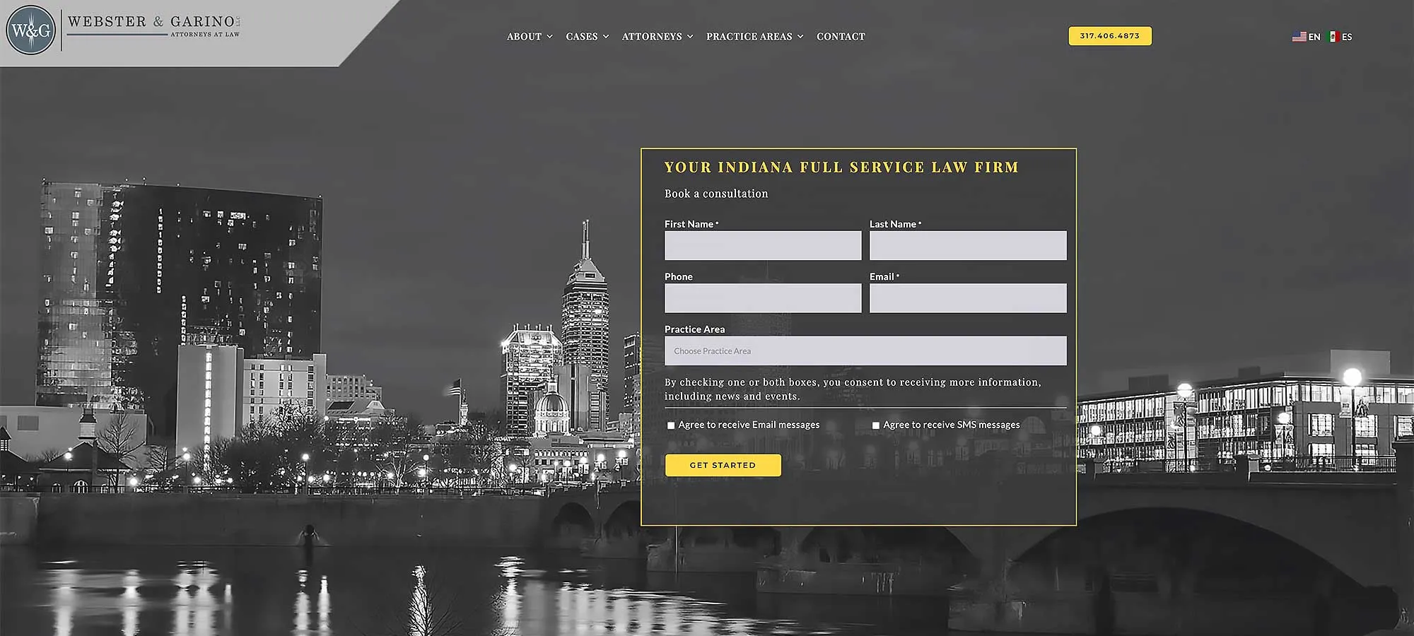 Webster & Garino Website Redesign | Stunning Visuals & Custom Features