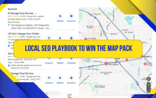 A screenshot of Google Maps shows a guide titled "Local SEO Playbook to Win the Map Pack," highlighting Crown Marketing's expertise in local SEO and digital marketing services.| Crown Marketing Digital Marketing Agency Las Vegas