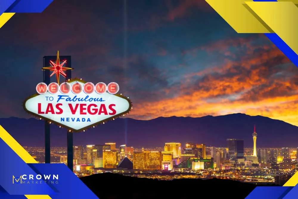 Local-SEO-Services-That-Dominate-The-Map-Pack-2026 Las Vegas skyline at sunset, home of Crown Marketing blog writing services