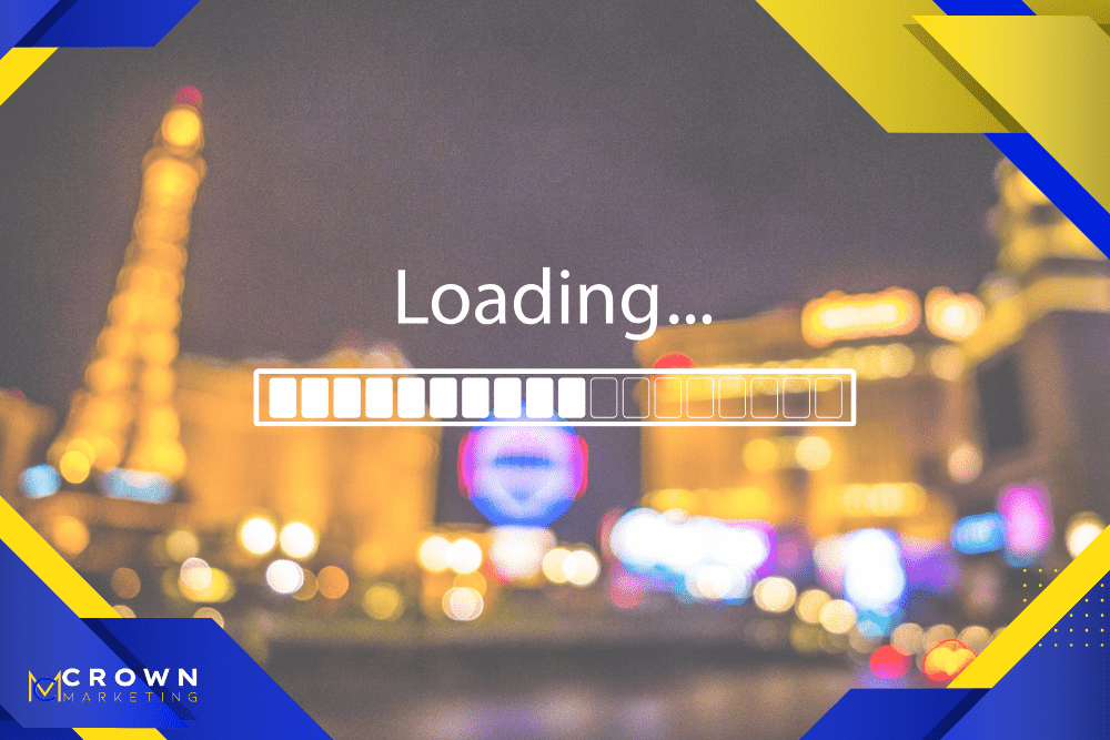 Website loading progress graphic illustrating page speed improvement by Crown Marketing, a digital marketing company in Las Vegas
