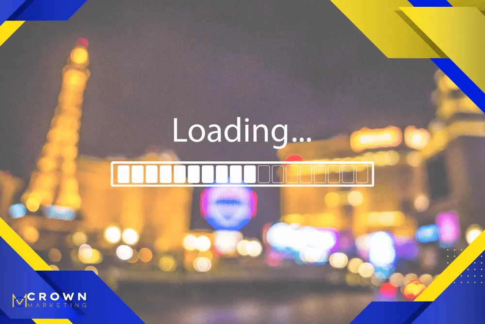 Website loading progress graphic illustrating page speed improvement by Crown Marketing, a digital marketing company in Las Vegas