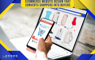 A person shops online using a smartphone and laptop, showcasing Crown Marketing's website design services for e-commerce.| Crown Marketing Digital Marketing Agency Las Vegas