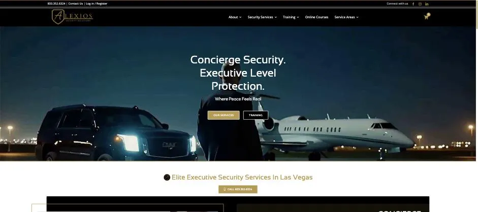 Alexios Security Solutions website designed by Crown Marketing