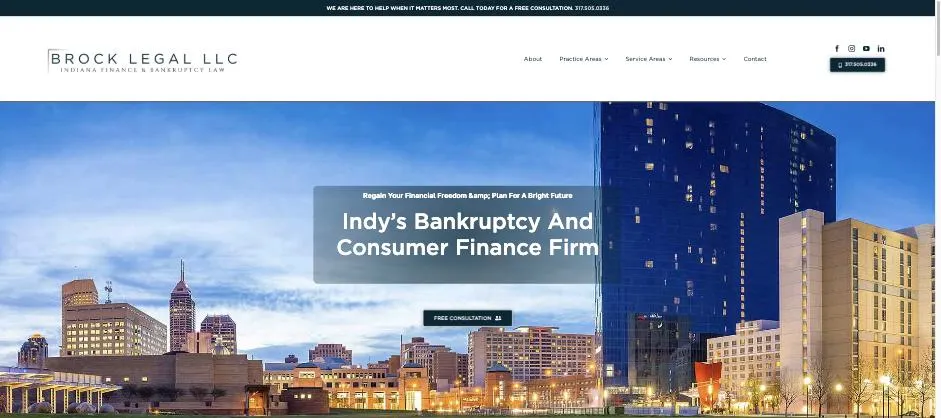 Brock Legal LLC website designed by Crown Marketing