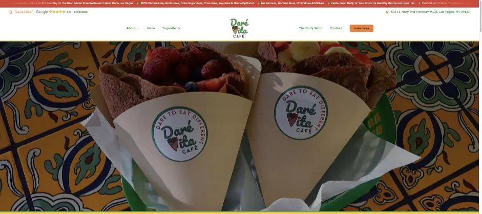 Dar Vita Caf website designed by Crown Marketing