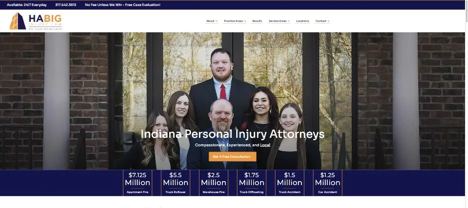 Habig Injury Law website designed by Crown Marketing
