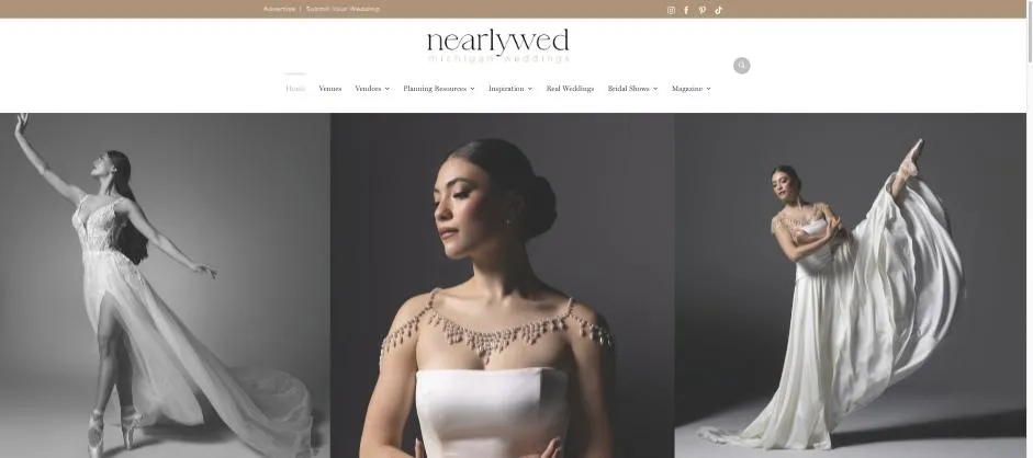 Nearlywed website designed by Crown Marketing