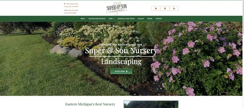 Super Son Nursery website designed by Crown Marketing